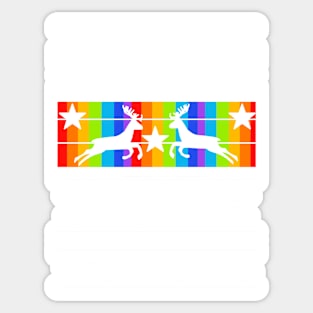 Red Rainbow Christmas Season Sticker